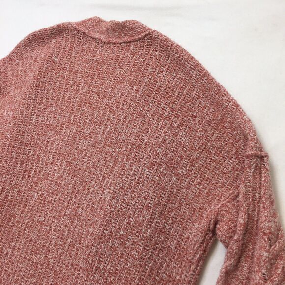 ABERCROMBIE & FITCH Sweater Women M Pink Open Cardigan Pockets Chunky Ragg Knit - Picture 8 of 16